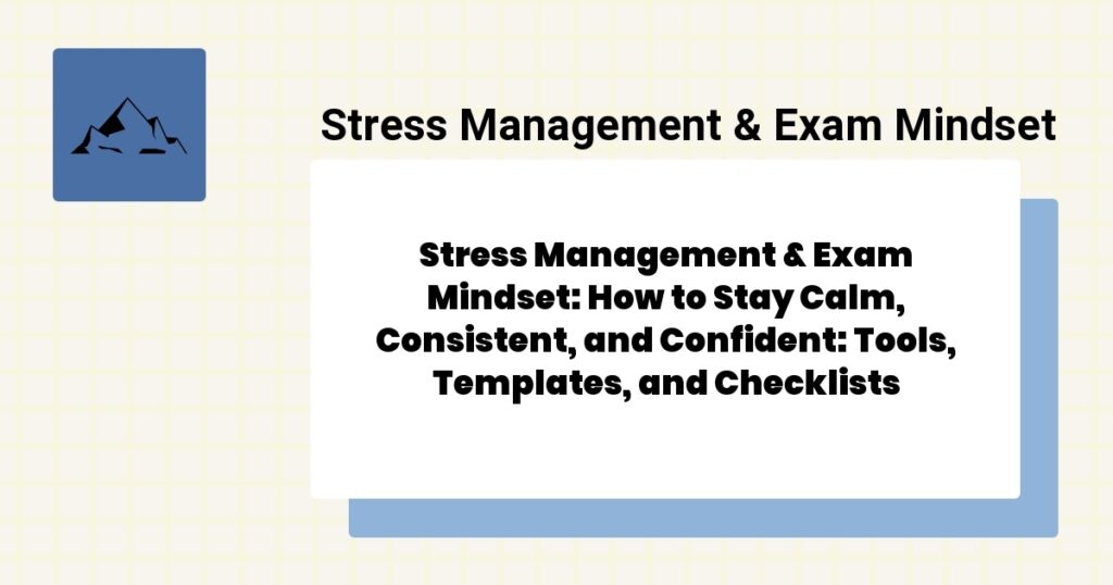 Stress Management & Exam Mindset: How to Stay Calm, Consistent, and Confident: Tools, Templates, and Checklists 2 Stress Management & Exam Mindset: How to Stay Calm, Consistent, and Confident: Tools, Templates, and Checklists- stress management & exam mindset guide