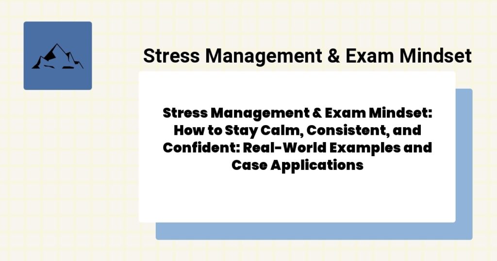 Stress Management & Exam Mindset: How to Stay Calm, Consistent, and Confident: Real-World Examples and Case Applications- stress management & exam mindset guide