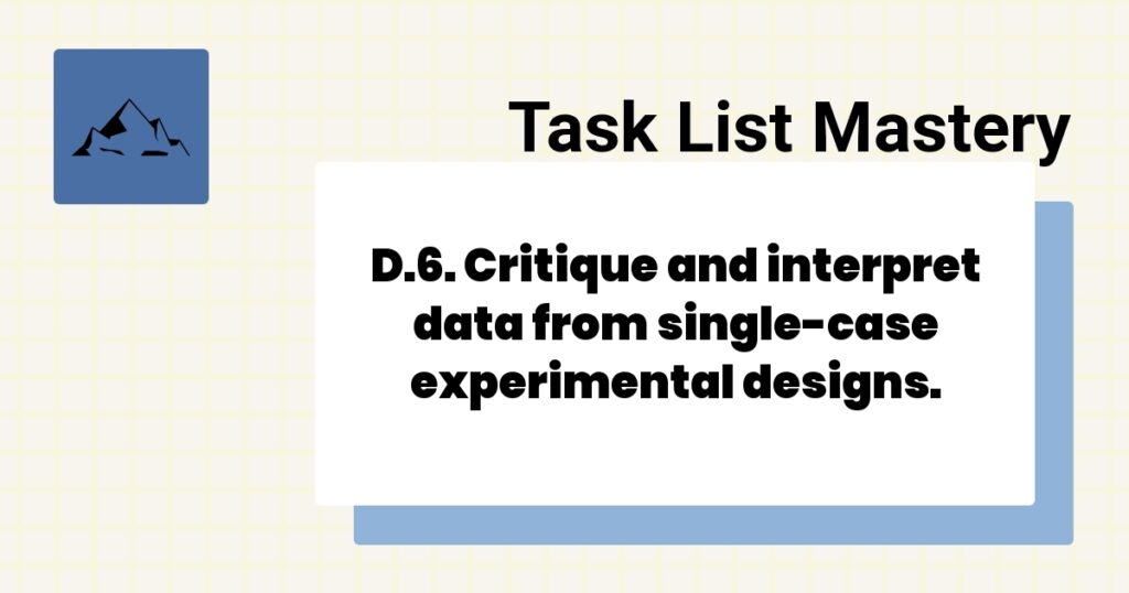 D.6. Critique and interpret data from single-case experimental designs.-