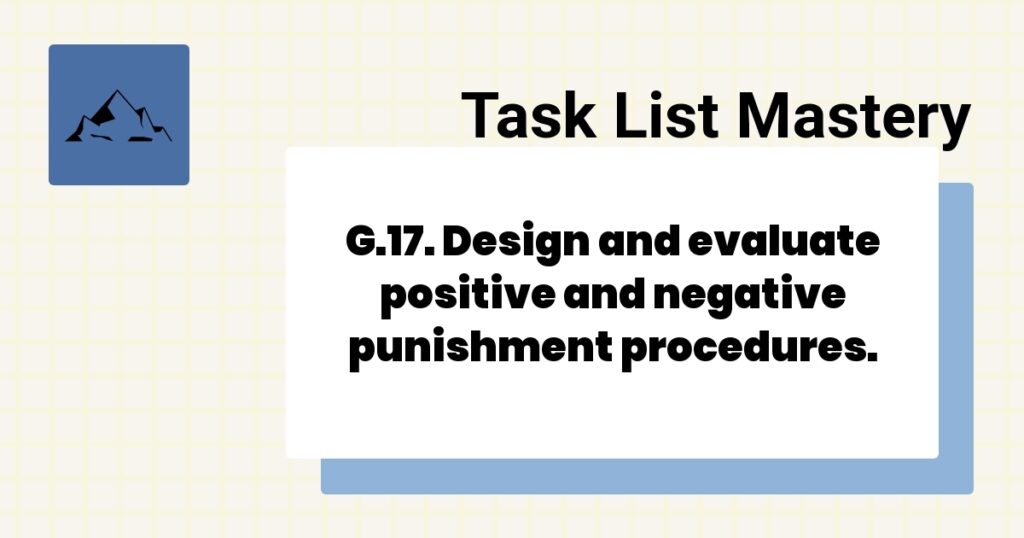 G.17. Design and evaluate positive and negative punishment procedures.-